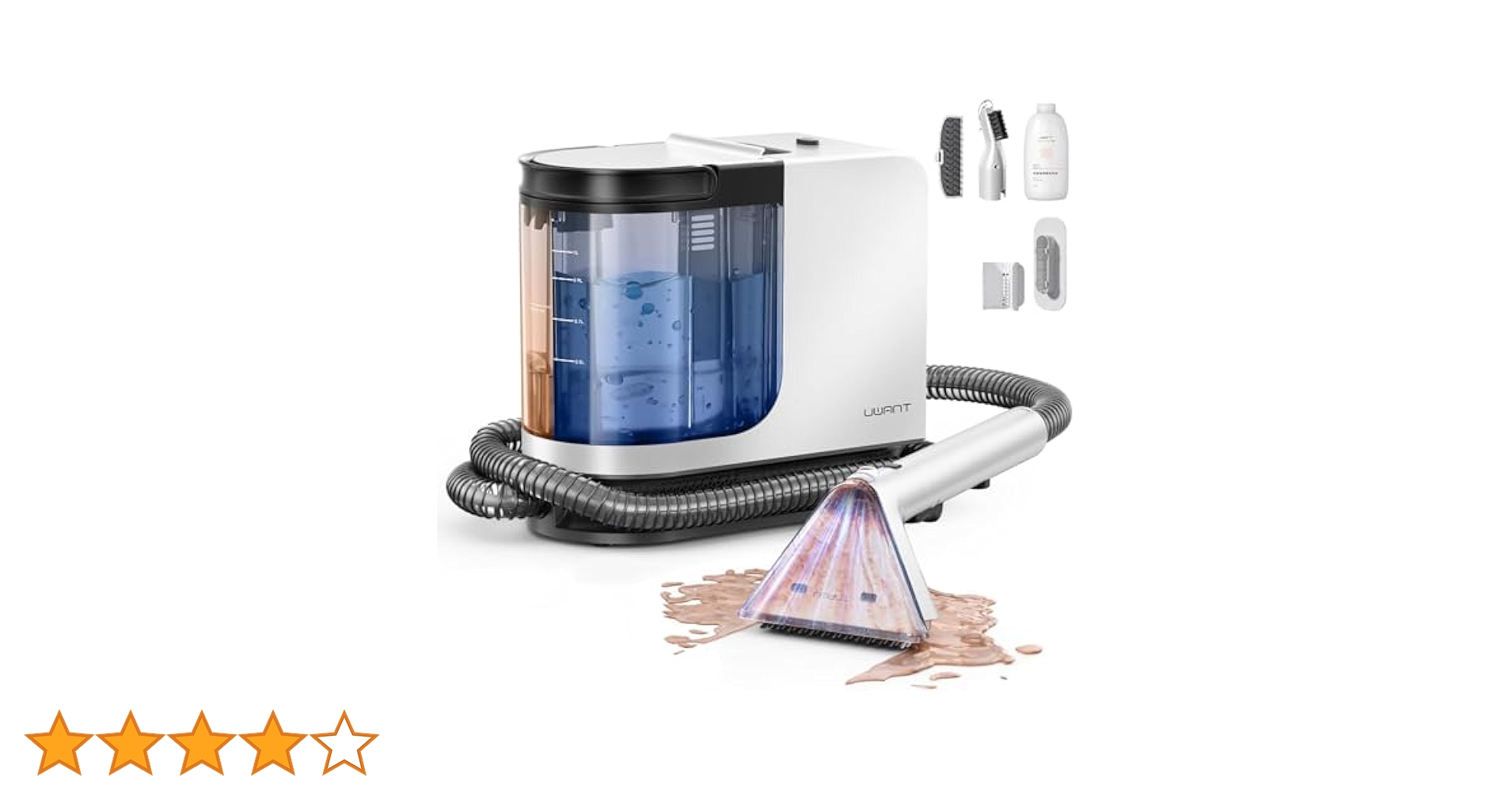 布洗浄機 12KPa 強力吸引力 2-in-1 大容量水タンク 電動洗浄機 Amazon | UWANT リンサークリーナー 12KPa 強力吸引力